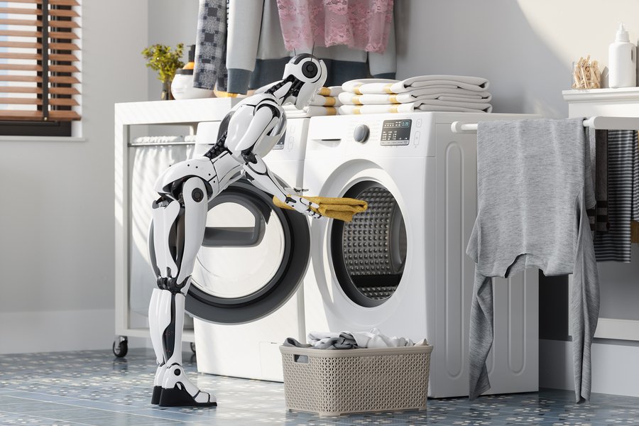 A new navigation method uses language-based inputs to direct a robot through a multistep navigation task like doing laundry (Credit: iStock).